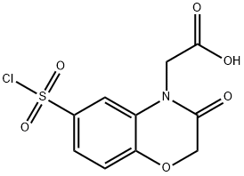 2-[6-(chlorosulfonyl)-3-oxo-3,4-dihydro-2H-1,4-benzoxazin-4-yl]acetic acid Struktur