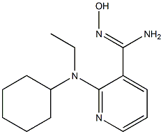 2-[cyclohexyl(ethyl)amino]-N'-hydroxypyridine-3-carboximidamide Struktur