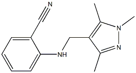 2-{[(1,3,5-trimethyl-1H-pyrazol-4-yl)methyl]amino}benzonitrile Struktur