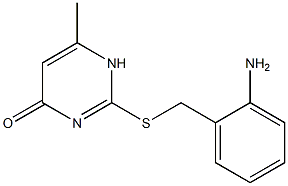 2-{[(2-aminophenyl)methyl]sulfanyl}-6-methyl-1,4-dihydropyrimidin-4-one Struktur