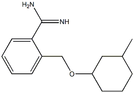 2-{[(3-methylcyclohexyl)oxy]methyl}benzene-1-carboximidamide Struktur