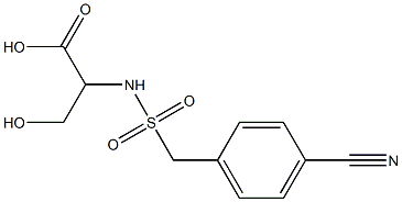 2-{[(4-cyanophenyl)methane]sulfonamido}-3-hydroxypropanoic acid Struktur