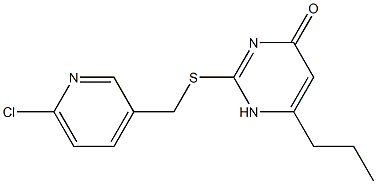 2-{[(6-chloropyridin-3-yl)methyl]sulfanyl}-6-propyl-1,4-dihydropyrimidin-4-one Struktur