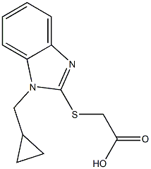 2-{[1-(cyclopropylmethyl)-1H-1,3-benzodiazol-2-yl]sulfanyl}acetic acid Struktur