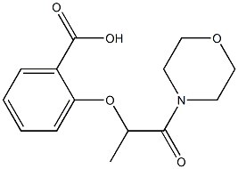 2-{[1-(morpholin-4-yl)-1-oxopropan-2-yl]oxy}benzoic acid Struktur