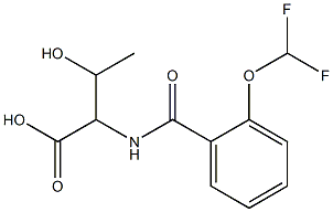 2-{[2-(difluoromethoxy)phenyl]formamido}-3-hydroxybutanoic acid Struktur