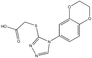 2-{[4-(2,3-dihydro-1,4-benzodioxin-6-yl)-4H-1,2,4-triazol-3-yl]sulfanyl}acetic acid Struktur