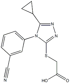 2-{[4-(3-cyanophenyl)-5-cyclopropyl-4H-1,2,4-triazol-3-yl]sulfanyl}acetic acid Struktur