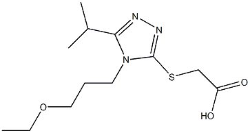 2-{[4-(3-ethoxypropyl)-5-(propan-2-yl)-4H-1,2,4-triazol-3-yl]sulfanyl}acetic acid Struktur