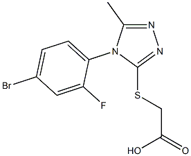 2-{[4-(4-bromo-2-fluorophenyl)-5-methyl-4H-1,2,4-triazol-3-yl]sulfanyl}acetic acid Struktur