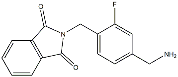 2-{[4-(aminomethyl)-2-fluorophenyl]methyl}-2,3-dihydro-1H-isoindole-1,3-dione Struktur