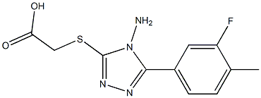 2-{[4-amino-5-(3-fluoro-4-methylphenyl)-4H-1,2,4-triazol-3-yl]sulfanyl}acetic acid Struktur