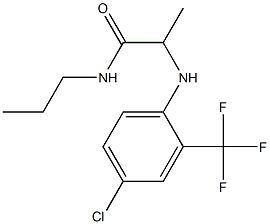 2-{[4-chloro-2-(trifluoromethyl)phenyl]amino}-N-propylpropanamide Struktur