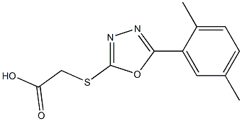 2-{[5-(2,5-dimethylphenyl)-1,3,4-oxadiazol-2-yl]sulfanyl}acetic acid Struktur