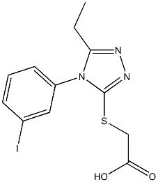 2-{[5-ethyl-4-(3-iodophenyl)-4H-1,2,4-triazol-3-yl]sulfanyl}acetic acid Struktur