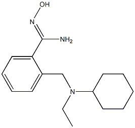 2-{[cyclohexyl(ethyl)amino]methyl}-N'-hydroxybenzenecarboximidamide Struktur