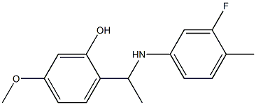 2-{1-[(3-fluoro-4-methylphenyl)amino]ethyl}-5-methoxyphenol Struktur