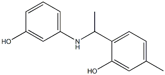 2-{1-[(3-hydroxyphenyl)amino]ethyl}-5-methylphenol Struktur