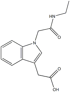 2-{1-[(ethylcarbamoyl)methyl]-1H-indol-3-yl}acetic acid Struktur