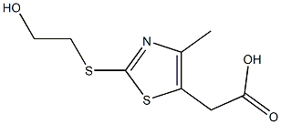 2-{2-[(2-hydroxyethyl)sulfanyl]-4-methyl-1,3-thiazol-5-yl}acetic acid Struktur