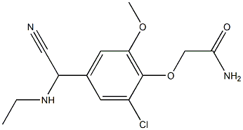 2-{2-chloro-4-[cyano(ethylamino)methyl]-6-methoxyphenoxy}acetamide Struktur