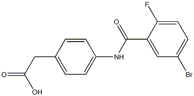 2-{4-[(5-bromo-2-fluorobenzene)amido]phenyl}acetic acid Struktur