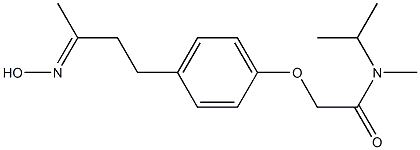 2-{4-[3-(hydroxyimino)butyl]phenoxy}-N-methyl-N-(propan-2-yl)acetamide Struktur