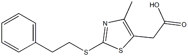 2-{4-methyl-2-[(2-phenylethyl)sulfanyl]-1,3-thiazol-5-yl}acetic acid Struktur