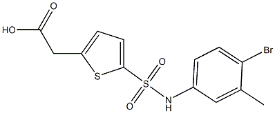 2-{5-[(4-bromo-3-methylphenyl)sulfamoyl]thiophen-2-yl}acetic acid Struktur