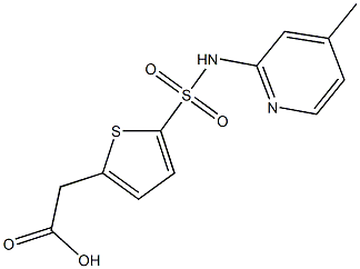 2-{5-[(4-methylpyridin-2-yl)sulfamoyl]thiophen-2-yl}acetic acid Struktur