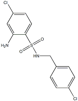 2-amino-4-chloro-N-[(4-chlorophenyl)methyl]benzene-1-sulfonamide Struktur