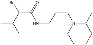 2-bromo-3-methyl-N-[3-(2-methylpiperidin-1-yl)propyl]butanamide Struktur