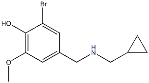 2-bromo-4-{[(cyclopropylmethyl)amino]methyl}-6-methoxyphenol Struktur