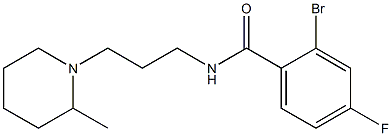 2-bromo-4-fluoro-N-[3-(2-methylpiperidin-1-yl)propyl]benzamide Struktur