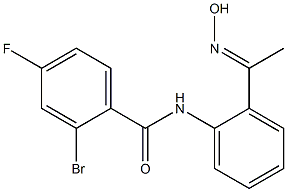 2-bromo-4-fluoro-N-{2-[1-(hydroxyimino)ethyl]phenyl}benzamide Struktur