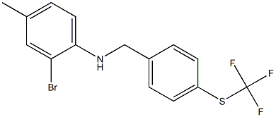 2-bromo-4-methyl-N-({4-[(trifluoromethyl)sulfanyl]phenyl}methyl)aniline Struktur