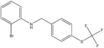 2-bromo-N-({4-[(trifluoromethyl)sulfanyl]phenyl}methyl)aniline Struktur