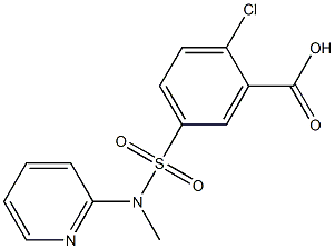 2-chloro-5-[methyl(pyridin-2-yl)sulfamoyl]benzoic acid Struktur