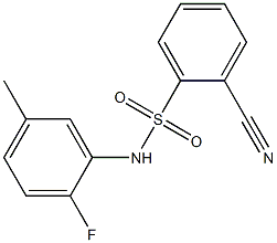 2-cyano-N-(2-fluoro-5-methylphenyl)benzene-1-sulfonamide Struktur