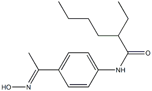 2-ethyl-N-{4-[1-(hydroxyimino)ethyl]phenyl}hexanamide Struktur