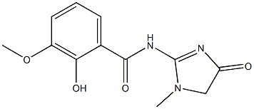 2-hydroxy-3-methoxy-N-(1-methyl-4-oxo-4,5-dihydro-1H-imidazol-2-yl)benzamide Struktur