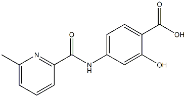 2-hydroxy-4-{[(6-methylpyridin-2-yl)carbonyl]amino}benzoic acid Struktur