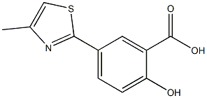 2-hydroxy-5-(4-methyl-1,3-thiazol-2-yl)benzoic acid Struktur