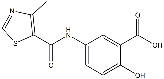 2-hydroxy-5-{[(4-methyl-1,3-thiazol-5-yl)carbonyl]amino}benzoic acid Struktur