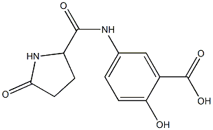 2-hydroxy-5-{[(5-oxopyrrolidin-2-yl)carbonyl]amino}benzoic acid Struktur