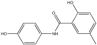 2-hydroxy-N-(4-hydroxyphenyl)-5-methylbenzamide Struktur