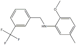 2-methoxy-5-methyl-N-{[3-(trifluoromethyl)phenyl]methyl}aniline Struktur