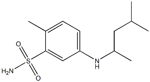 2-methyl-5-[(4-methylpentan-2-yl)amino]benzene-1-sulfonamide Struktur