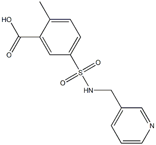 2-methyl-5-[(pyridin-3-ylmethyl)sulfamoyl]benzoic acid Struktur