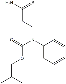 2-methylpropyl N-(2-carbamothioylethyl)-N-phenylcarbamate Struktur